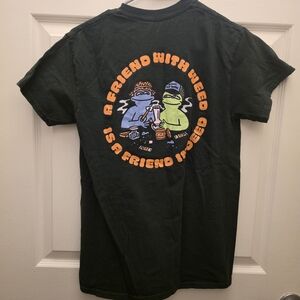 Black Graphic Tee with Colorful Print